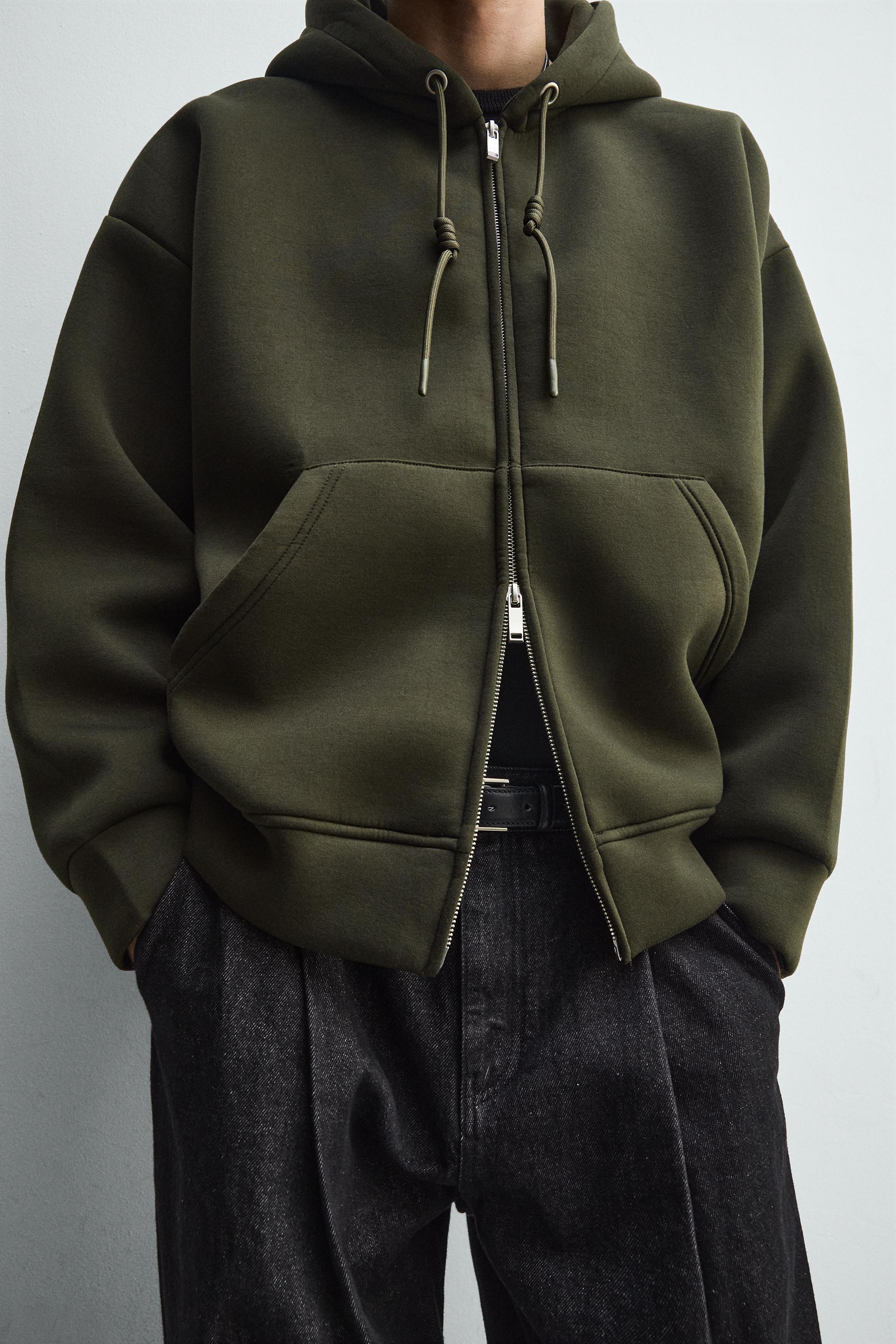 NEOPRENE EFFECT HOODIE SWEATSHIRT